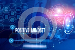 Handwriting text writing Positive Mindset. Concept meaning mental attitude in wich you expect favorable results Picture