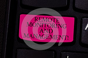Handwriting text writing Remote Monitoring And Management. Concept meaning Long distance monitor data analysisager photo