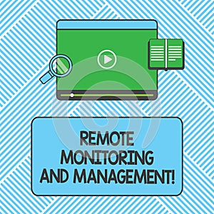 Handwriting text writing Remote Monitoring And Management. Concept meaning Long distance monitor data analysisager photo
