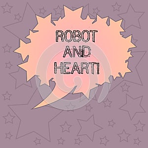 Handwriting text writing Robot And Heart. Concept meaning Sensitivity and care behind the machine technology Blank Oval