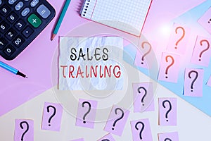 Handwriting text writing Sales Training. Concept meaning train salesshowing the methods of great sales techniques Mathematics