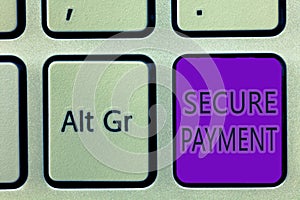 Handwriting text writing Secure Payment. Concept meaning Security of Payment refers to ensure of paid even in dispute