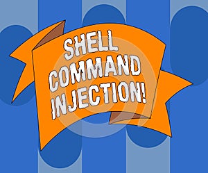 Handwriting text writing Shell Comanalysisd Injection. Concept meaning used by hackers to execute system comanalysisds photo