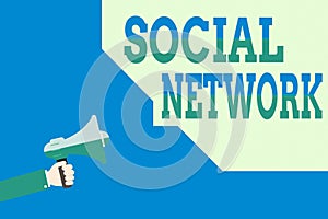 Handwriting text writing Social Network. Concept meaning Interactions Sharing Information Interan individualal relationship Hu photo