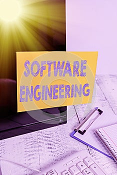 Handwriting text writing Software Engineering. Concept meaning Program Development in Systematic Quantifiable approach
