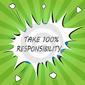 Rukopis vziať 100 zodpovednosť. význam byť plne zodpovedný váš akcie a myšlienky 