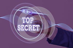 Handwriting text writing Top Secret. Concept meaning protected by a high degree of secrecy Highly confidential