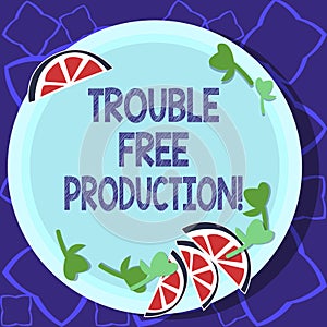 Handwriting text writing Trouble Free Production. Concept meaning Without problems or difficulties in the production