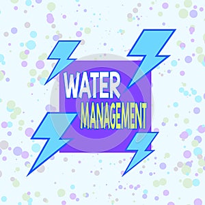 Handwriting text writing Water Management. Concept meaning optimum use of water resources under defined water polices Asymmetrical