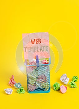 Handwriting text writing Web Template. Concept meaning predesigned or plug in webpage or set of HTML webpages Trash bin
