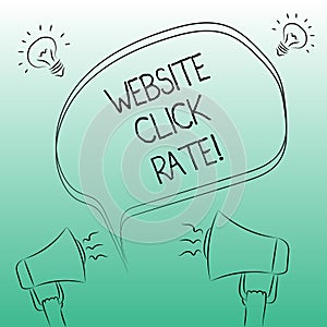 Handwriting text writing Website Click Rate. Concept meaning ratio users who click specific link to number total users Freehand