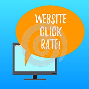 Handwriting text writing Website Click Rate. Concept meaning ratio users who click specific link to number total users Mounted