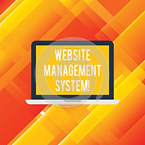 Handwriting text writing Website Management System. Concept meaning way to analysisage digital information on a website Laptop photo