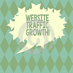 Handwriting text writing Website Traffic Growth. Concept meaning marketing metric that measures visitors of a site Blank Oval