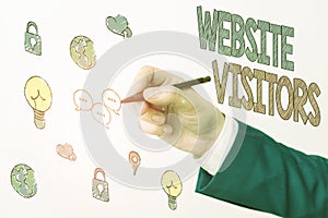 Handwriting text writing Website Visitors. Concept meaning someone who visits views or goes to your website or page