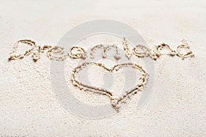 Handwriting words `Dreamland`