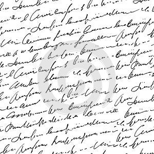 Handwritten abstract text seamless pattern