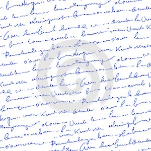 Handwritten abstract text seamless pattern