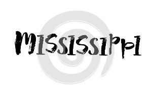 Handwritten american state name Mississippi. Calligraphic element for your design. Modern brush calligraphy. Vector