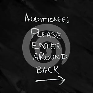 Handwritten Audition Sign