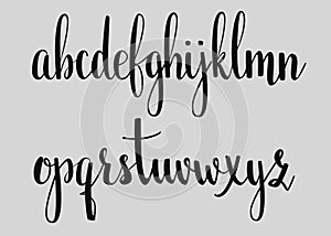 Handwritten brush style calligraphy cursive font