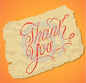 Handwritten calligraphy text Thank You over