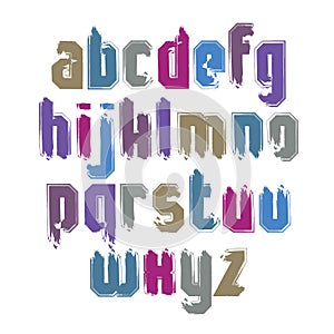 Handwritten contemporary vector lowercase letters, doodle hand-painted alphabet.