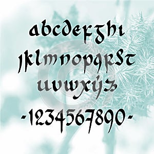 Handwritten font minuscule photo