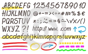 Handwritten Highlighter Alphabet