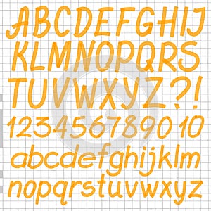 Handwritten Highlighter Alphabet