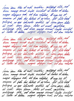 Handwritten letter Latin text Lorem ipsum Handwriting Calligraphy photo