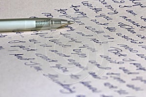 Handwritten Letter And Pen