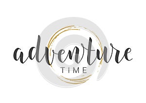 Handwritten Lettering of Adventure Time. Vector Stock Illustration