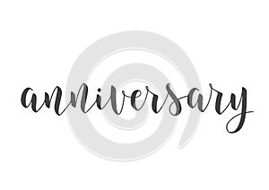 Handwritten Lettering of Anniversary. Vector Stock Illustration