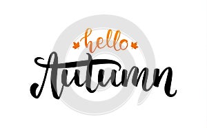 Handwritten lettering composition of Hello Autumn