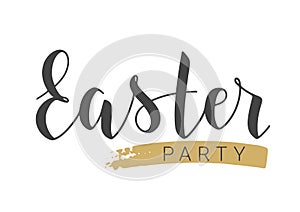 Handwritten Lettering of Easter Party. Vector Illustration