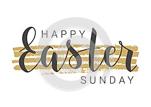 Handwritten Lettering of Happy Easter Sunday. Vector Illustration