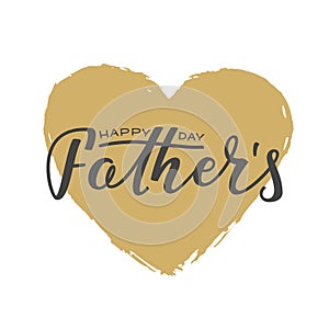 Handwritten lettering of Happy Fathers Day on white background