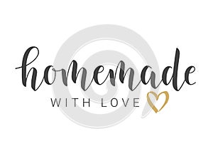 Handwritten Lettering of Homemade With Love. Vector Illustration photo