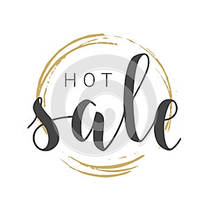 Handwritten Lettering of Hot Sale. Vector Illustration