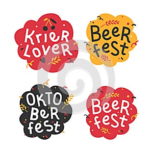 Handwritten lettering for oktoberfest. Good for poster, sticker or t-shirt print for beer festifal. Beer and kriek lambic lover qu