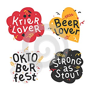 Handwritten lettering for oktoberfest. Good for poster, sticker or t-shirt print for beer festifal. Beer and kriek lambic lover qu photo