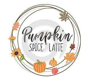 Handwritten Lettering Pumpkin Spice Latte