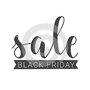 Handwritten Lettering of Sale Black Friday. Vector Illustration