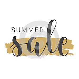 Handwritten Lettering of Summer Sale. Vector Illustration