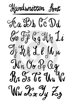 Handwritten lettering vector font aphabet