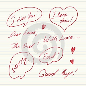 Handwritten Love messages