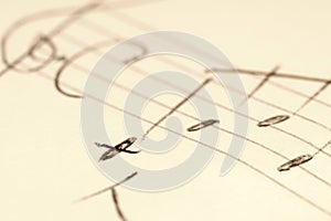 Handwritten music notes.