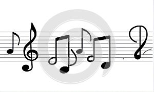 Handwritten Musical Notation on Staff