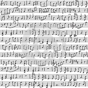 Handwritten musical notes photo